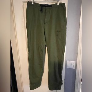 Uniqlo Men’s Heattech Fleece Warm Lined Army Green Winter Pants Sz Medium
